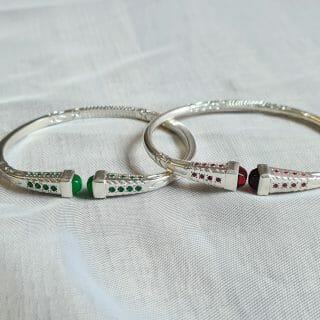 Bracelet vangovango trois barres de pierre précieuse 100% Argent