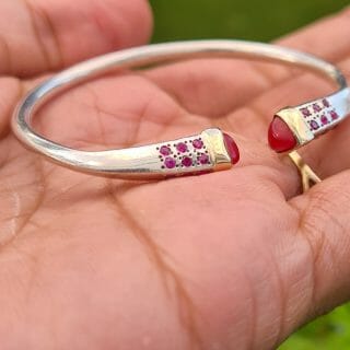 Bracelet vangovango tsaiky Hely 100% Argent/Or artisanal- 8CM