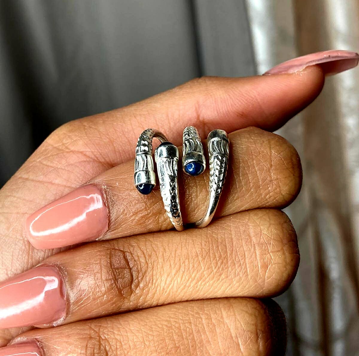 Bague vangovango double 100% Argent et pierre précieuse