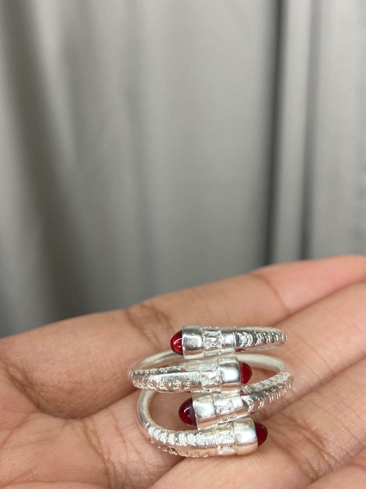 Bague vangovango double 100% Argent et pierre précieuse – Image 3