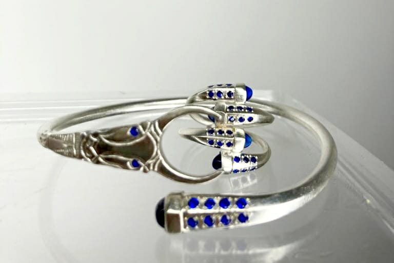 Ensemble vangovango barea serti en saphir bleu 100% Argent – Image 3