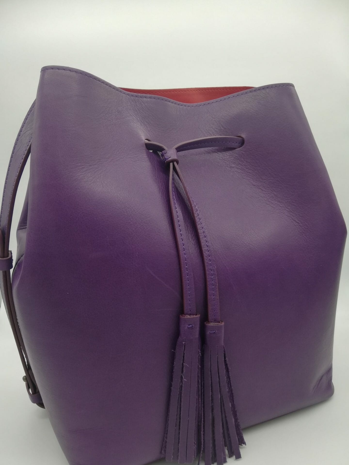 Sac de seau à frange (100% Cuir Italien) – Image 3