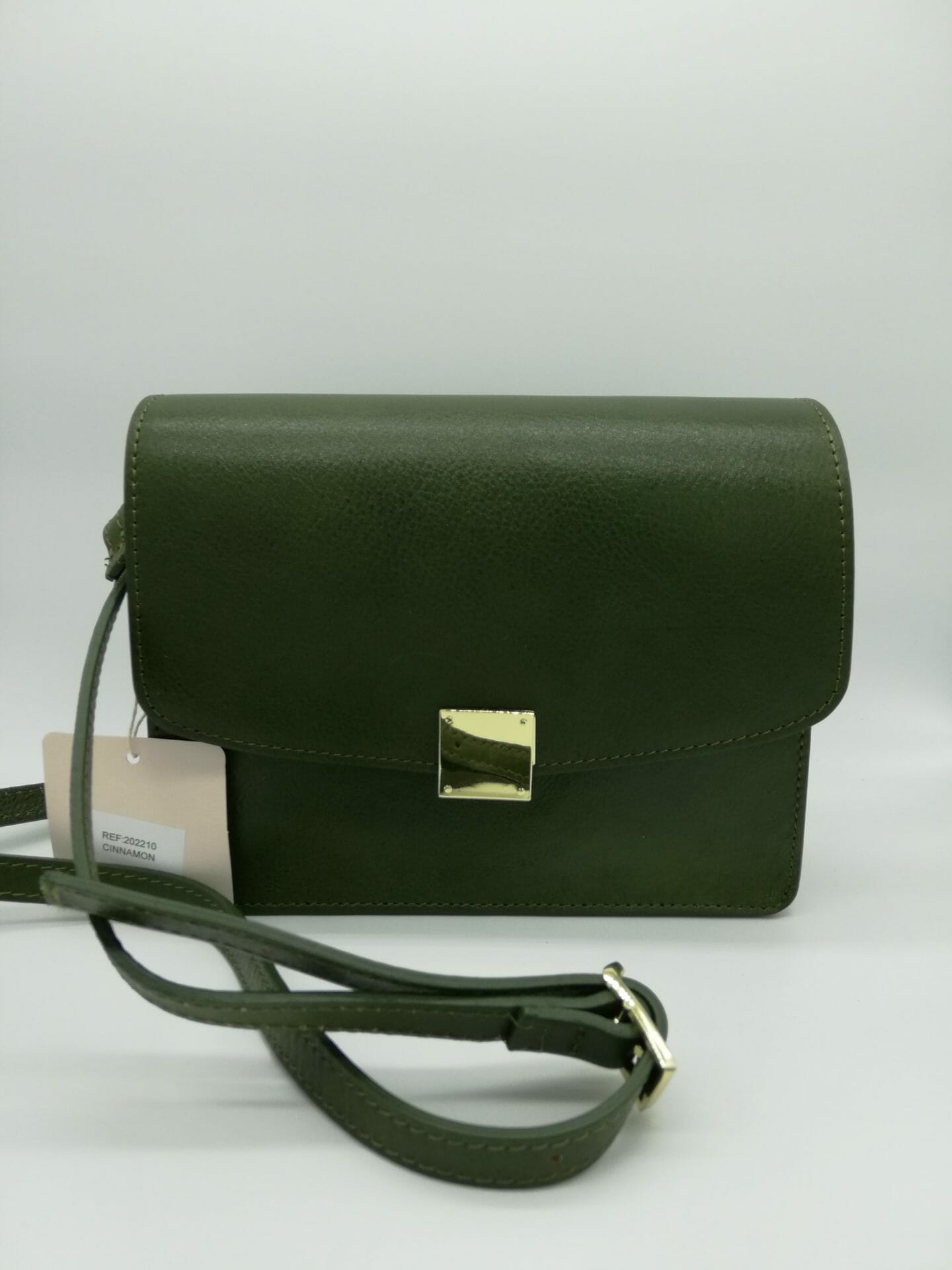 Sac bandoulière fermoir doré ( 100% Cuir Italien) – Image 4