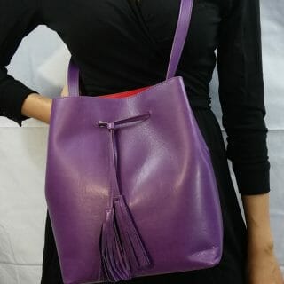 Sac de seau à frange (100% Cuir Italien)