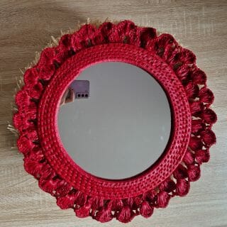 Miroir en raphia style tendance 100% naturel