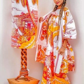 ensemble paréo de plage en coton bio