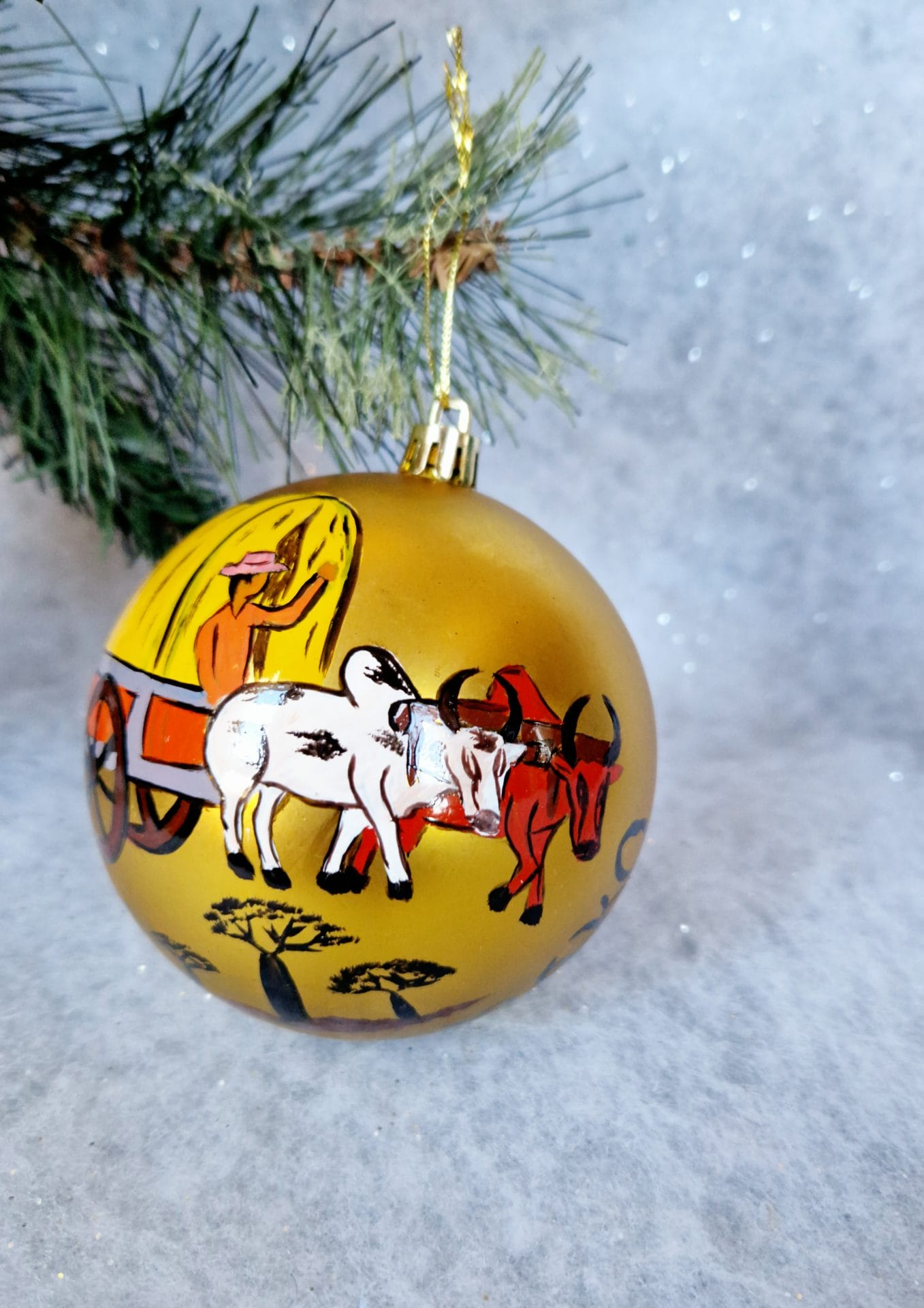 6 Boules de Noël/ décoration de Noël/collection NOËL ARTISANAL/ Madagascar – Image 6