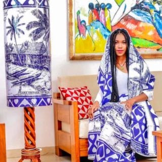 "LAMBAOINE" Ensemble pagne traditionnel Malagasy