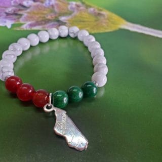 Bracelet Madagascar Howlite Jade Cornaline en pierre naturelle de Madagascar