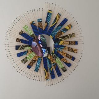 Miroir demi soleil avec tissus wax