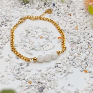 Bracelet Sélénite blanche 🤍 en pierre naturelle / Madagascar