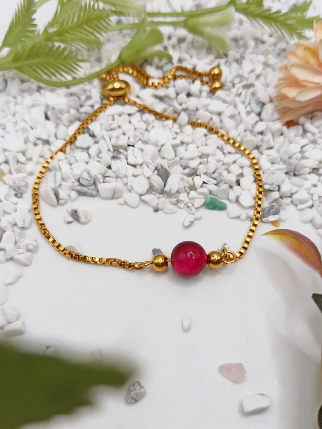 Bracelet œil de tigre rose 💕 pierre naturelle/ Madagascar