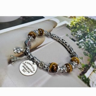 Bracelet œil de tigre/ pierre naturelle/ Madagascar