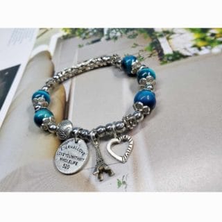 Bracelet œil de tigre bleu 💎/en pierre naturelle/ Madagascar