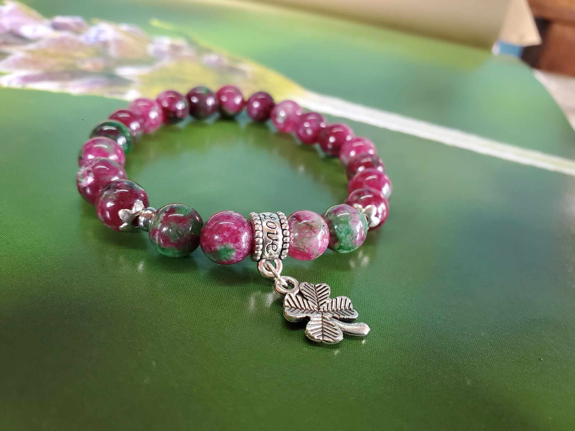 Bracelet Rubis sur Zoïsite / pierre naturelle/ Madagascar