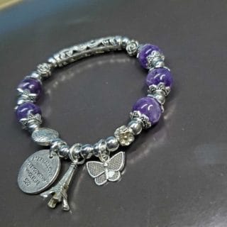 Bracelet Améthyste💜/ en pierre naturelle / Madagascar