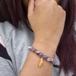 Bracelet " Madagascar " Améthyste -en pierre naturelle de Madagascar