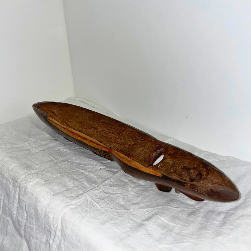 Grand Masque Facial Tribal Ethnique en Bois Suspendu