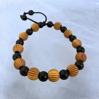 Bracelet en Perles Marron et Noir