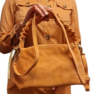 Sac bandoulière en daim - Saumon