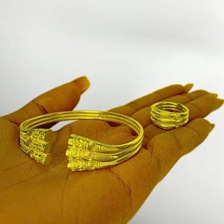 Ensemble vangovango telo bracelet et bague en or 18k