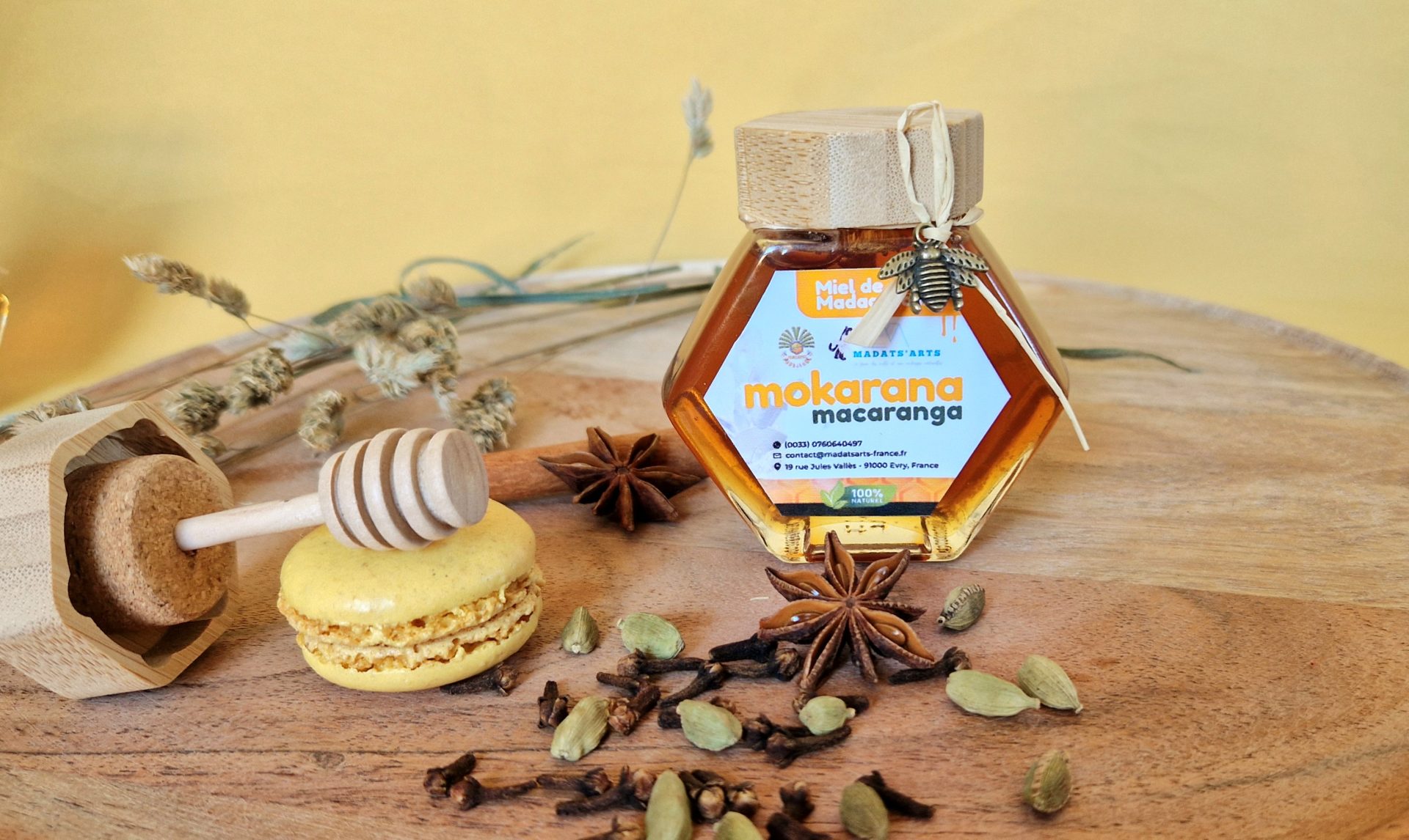 250gr de Miel de Mokarana en BOCAL MAGIQUE/ miel du Sud-est de Madagascar