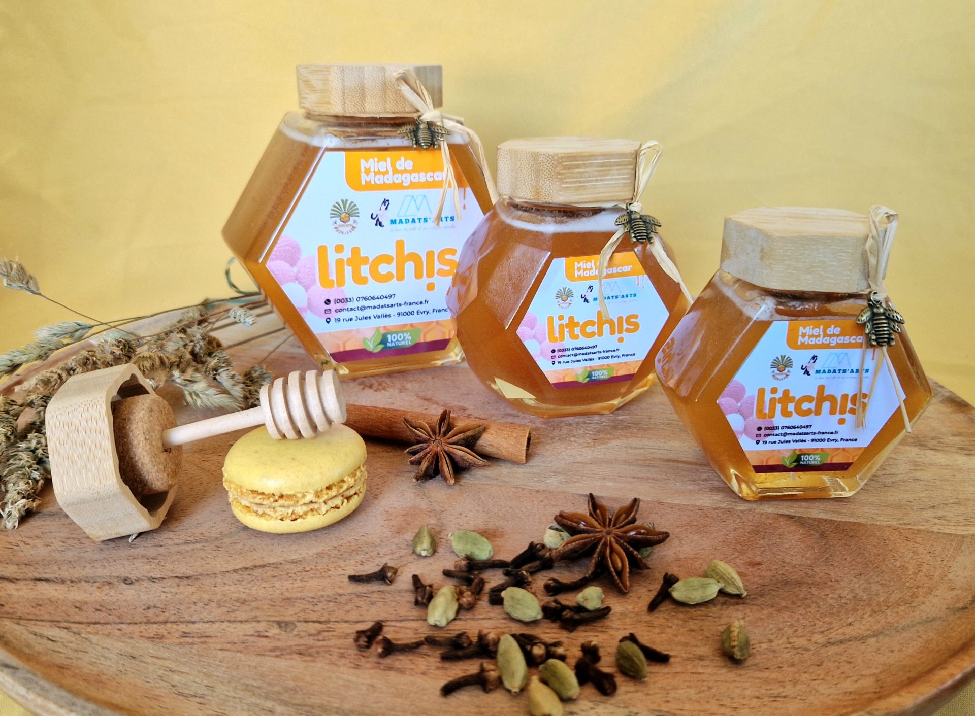 900gr de Miel de Litchi en BOCAL MAGIQUE/ Miel de Sud-est de Madagascar – Image 4