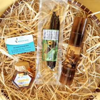 Pack-coffret KADÔ découverte PM- 250gr miel Niaouli et 5 gousses de vanille de Madagascar