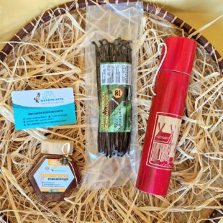 Pack-coffret KADÔ découverte GM- 250gr miel Mokarana et 20 gousses de vanille de Madagascar