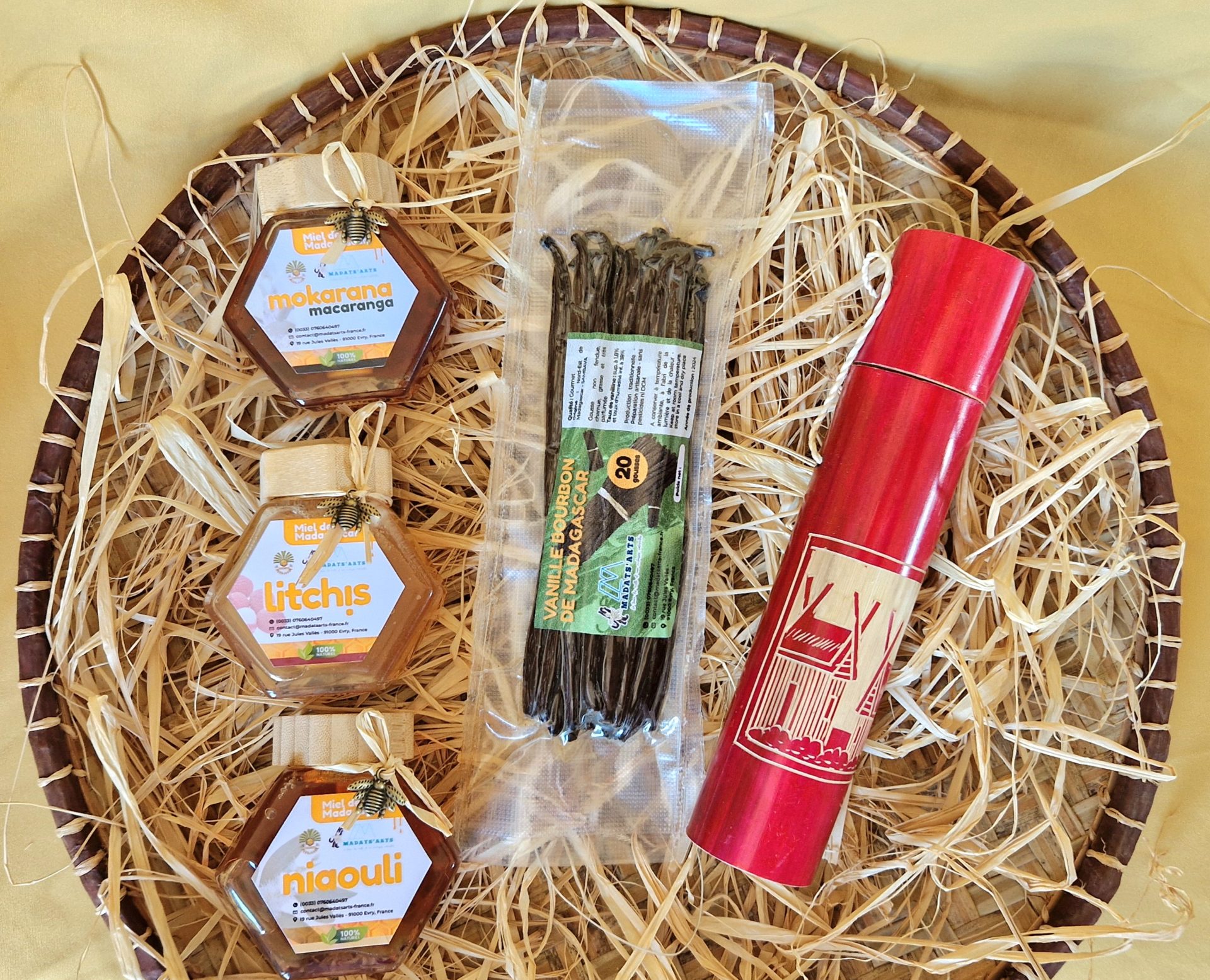 Pack-coffret KADÔ Prestige PM-3 miels mokarana,Litchi,Niaouli et 20 gousses de vanille de Madagascar – Image 11