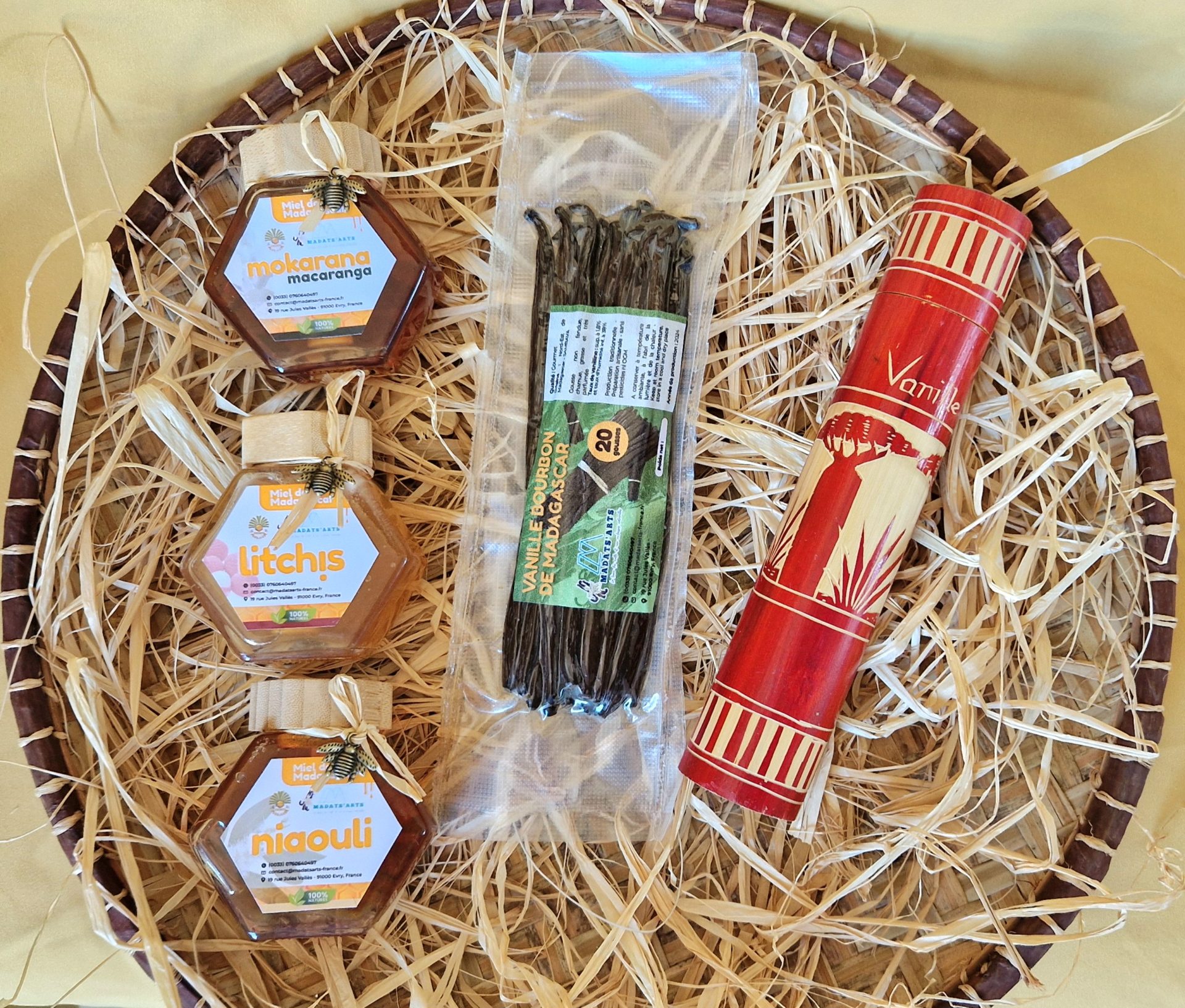 Pack-coffret KADÔ Prestige PM-3 miels mokarana,Litchi,Niaouli et 20 gousses de vanille de Madagascar – Image 10