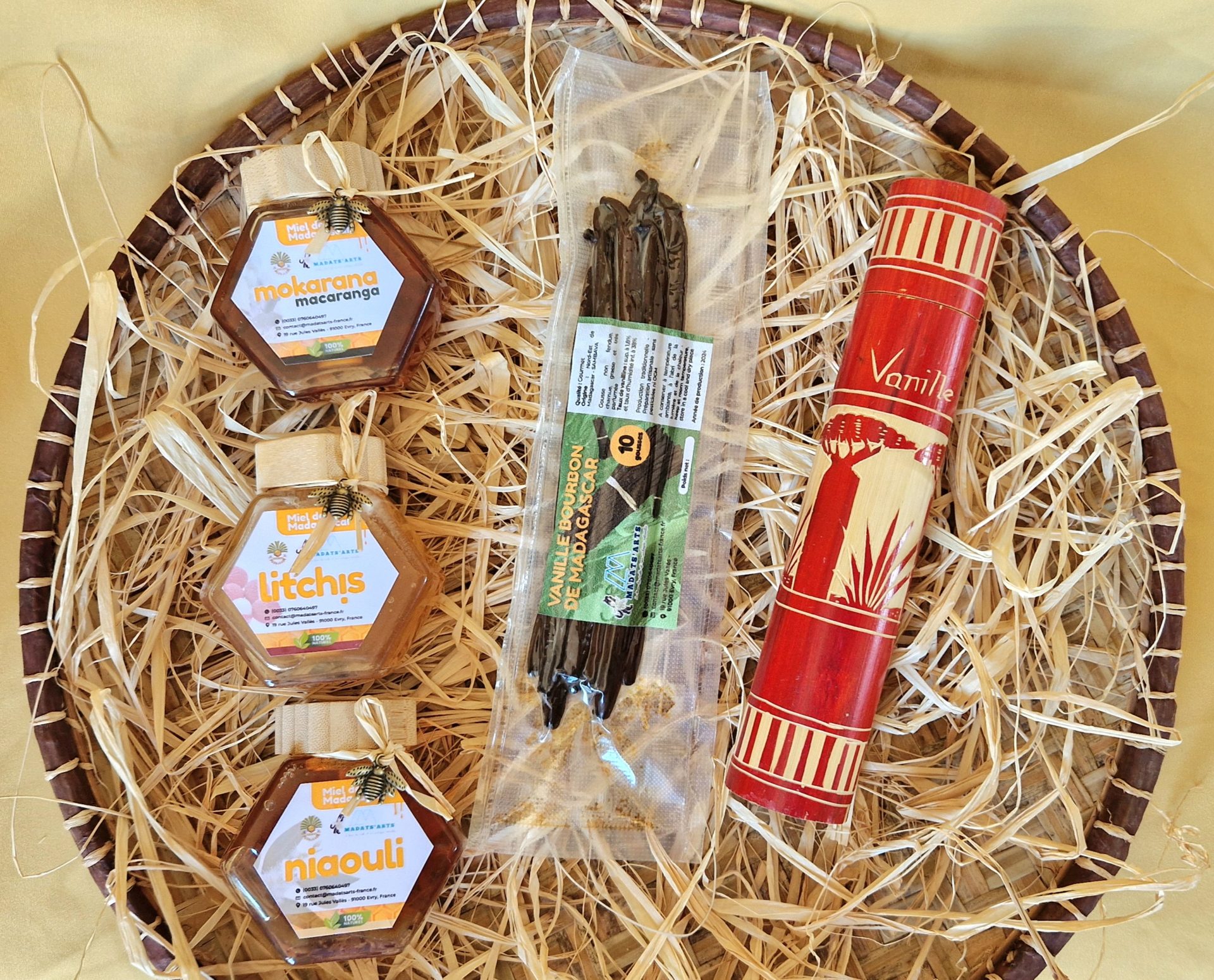 Pack-coffret KADÔ Prestige PM-3 miels mokarana,Litchi,Niaouli et 10 gousses de vanille de Madagascar – Image 10