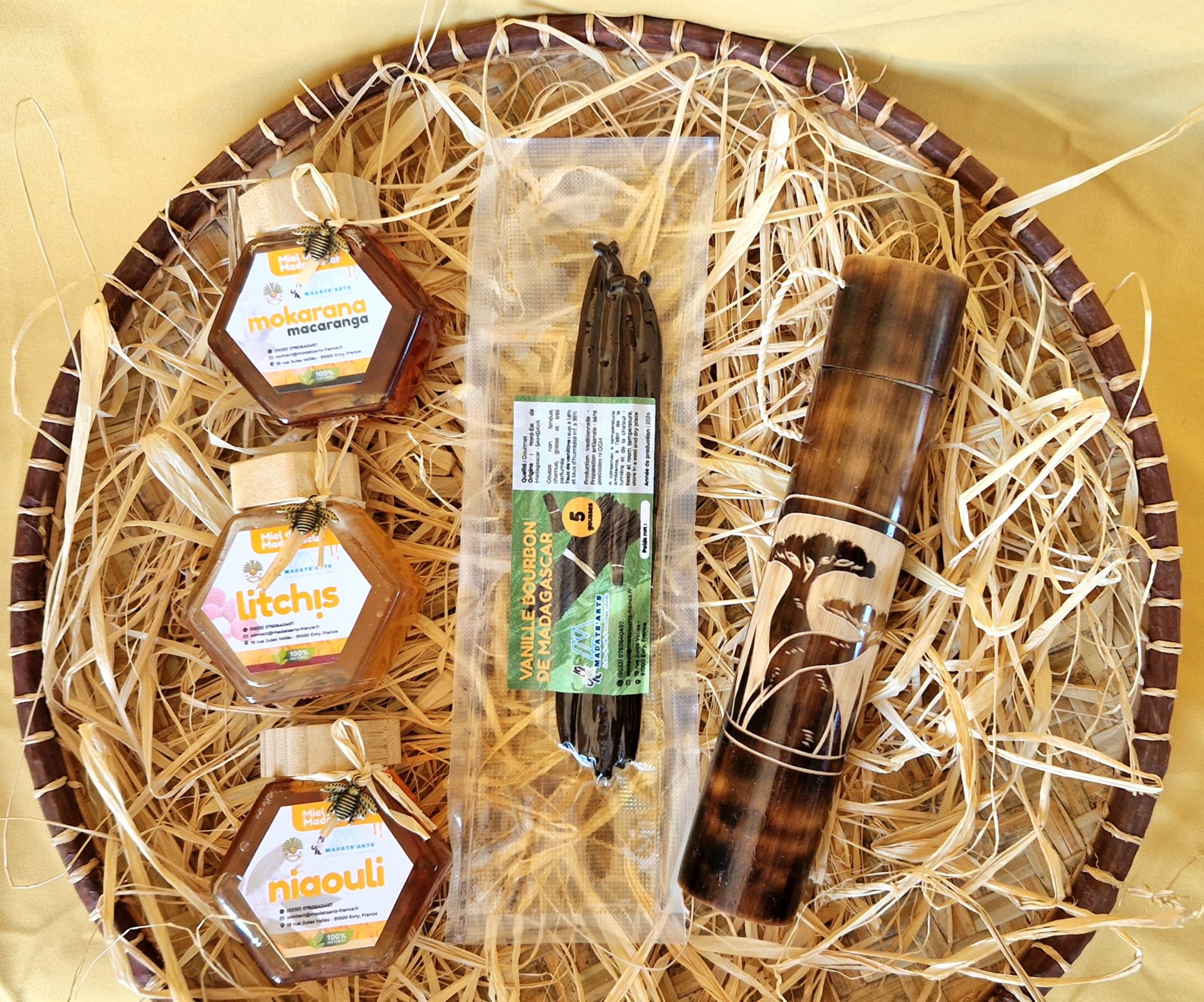 Pack-coffret KADÔ Prestige PM-3 miels mokarana,Litchi,Niaouli et 5 gousses de vanille de Madagascar – Image 7