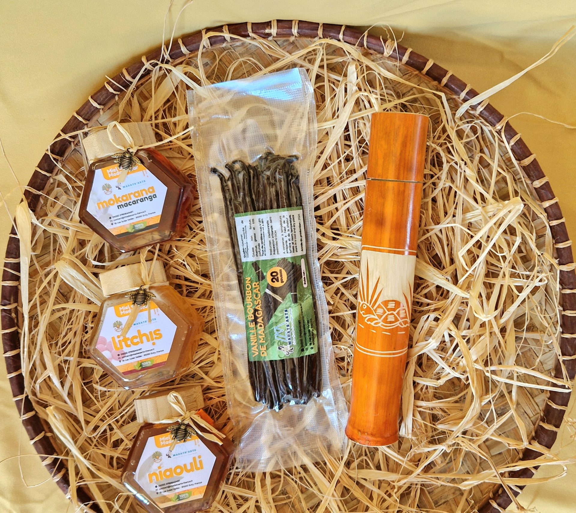 Pack-coffret KADÔ Prestige PM-3 miels mokarana,Litchi,Niaouli et 20 gousses de vanille de Madagascar – Image 8