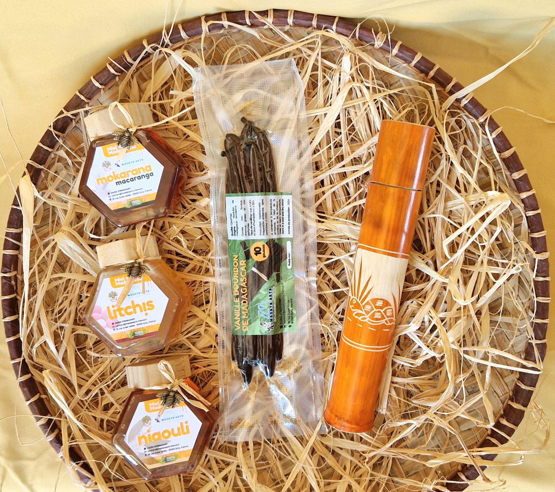 Pack-coffret KADÔ Prestige PM-3 miels mokarana,Litchi,Niaouli et 10 gousses de vanille de Madagascar – Image 7