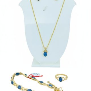 Parure en Saphir d'eau en or 18K 19G25