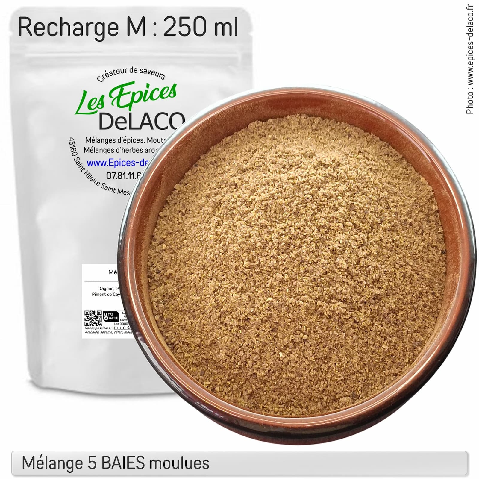 5 BAIES moulues 290g L ... mélange d'épices, herbes aromatiques, condiments, piments – Image 3