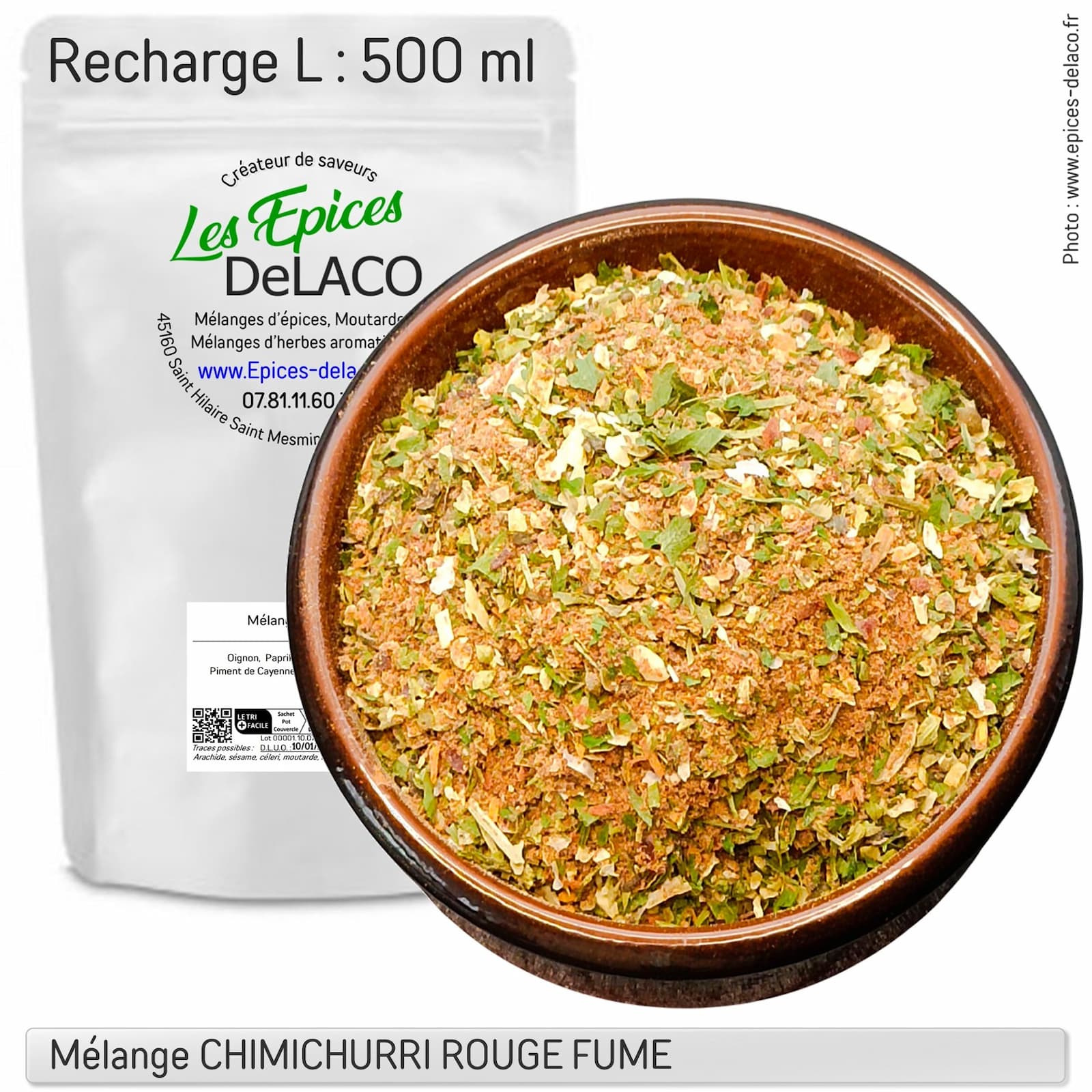 CHIMICHURRI ROUGE fumé 200g M ... mélange d'épices, herbes aromatiques, condiments, piments – Image 3