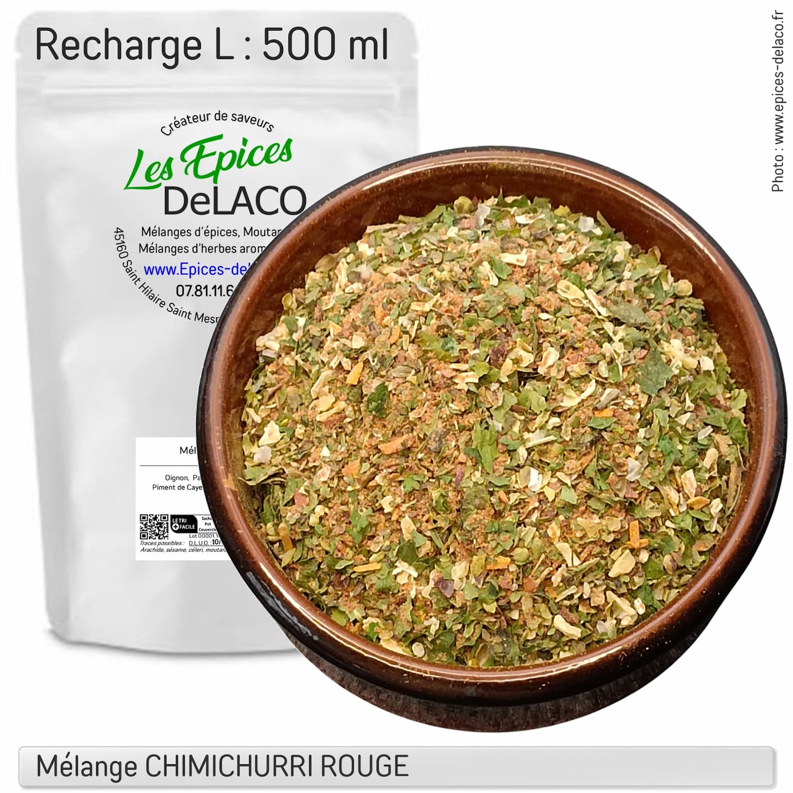 CHIMICHURRI ROUGE 200g L ... mélange d'épices, herbes aromatiques, condiments, piments – Image 3