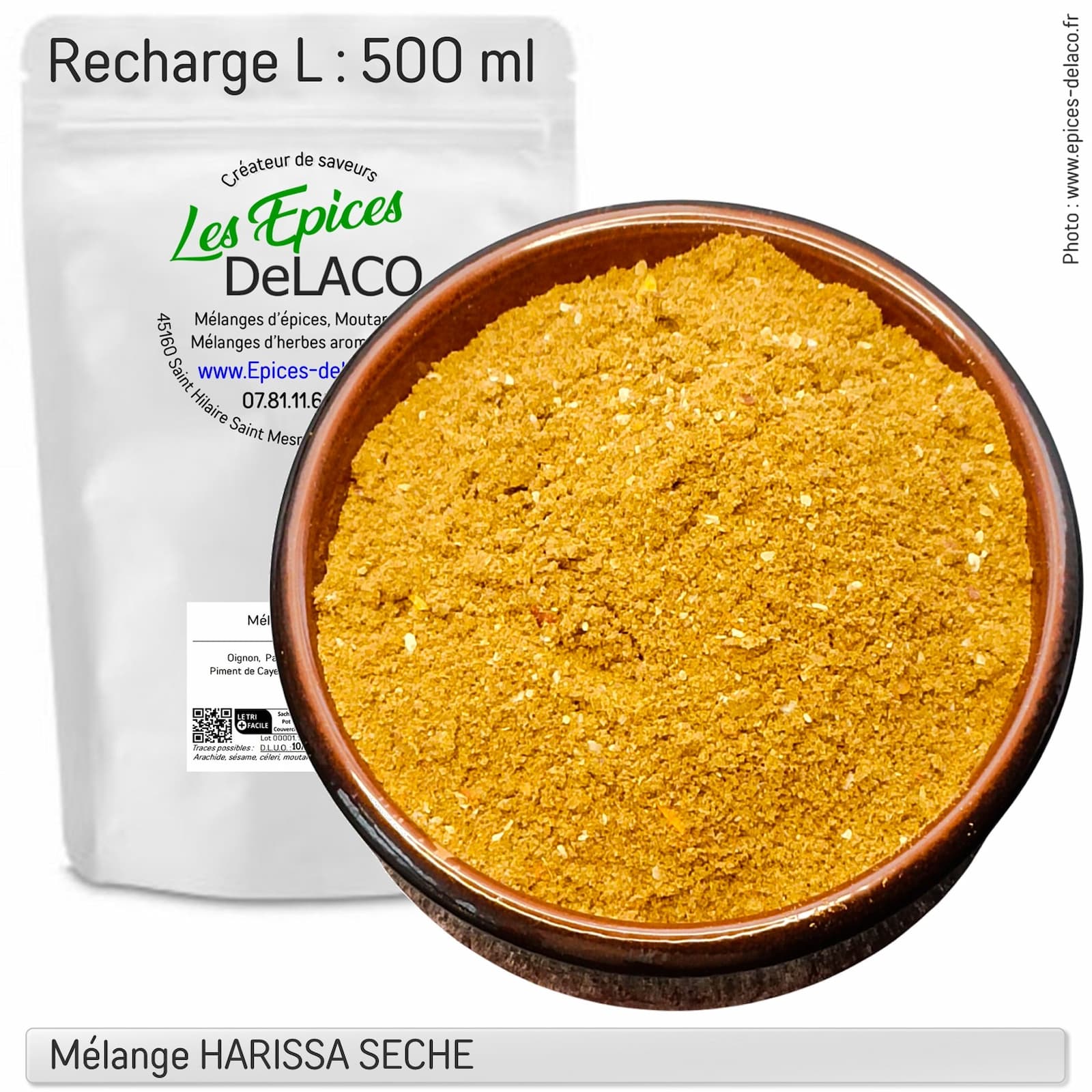 HARISSA SECHE 250g L ... mélange d'épices, herbes aromatiques, condiments, piments – Image 3