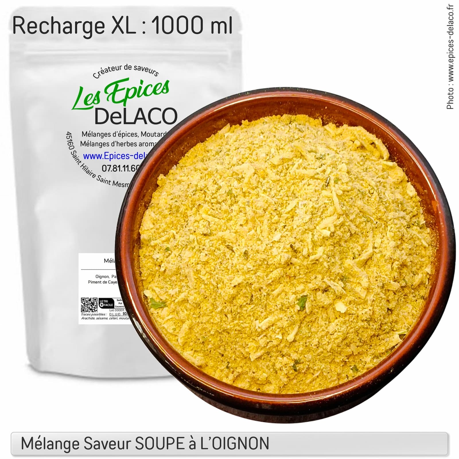 Saveurs SOUPE à L'OIGNON 540g XL ... mélange d'épices, herbes aromatiques, condiments, piments – Image 3