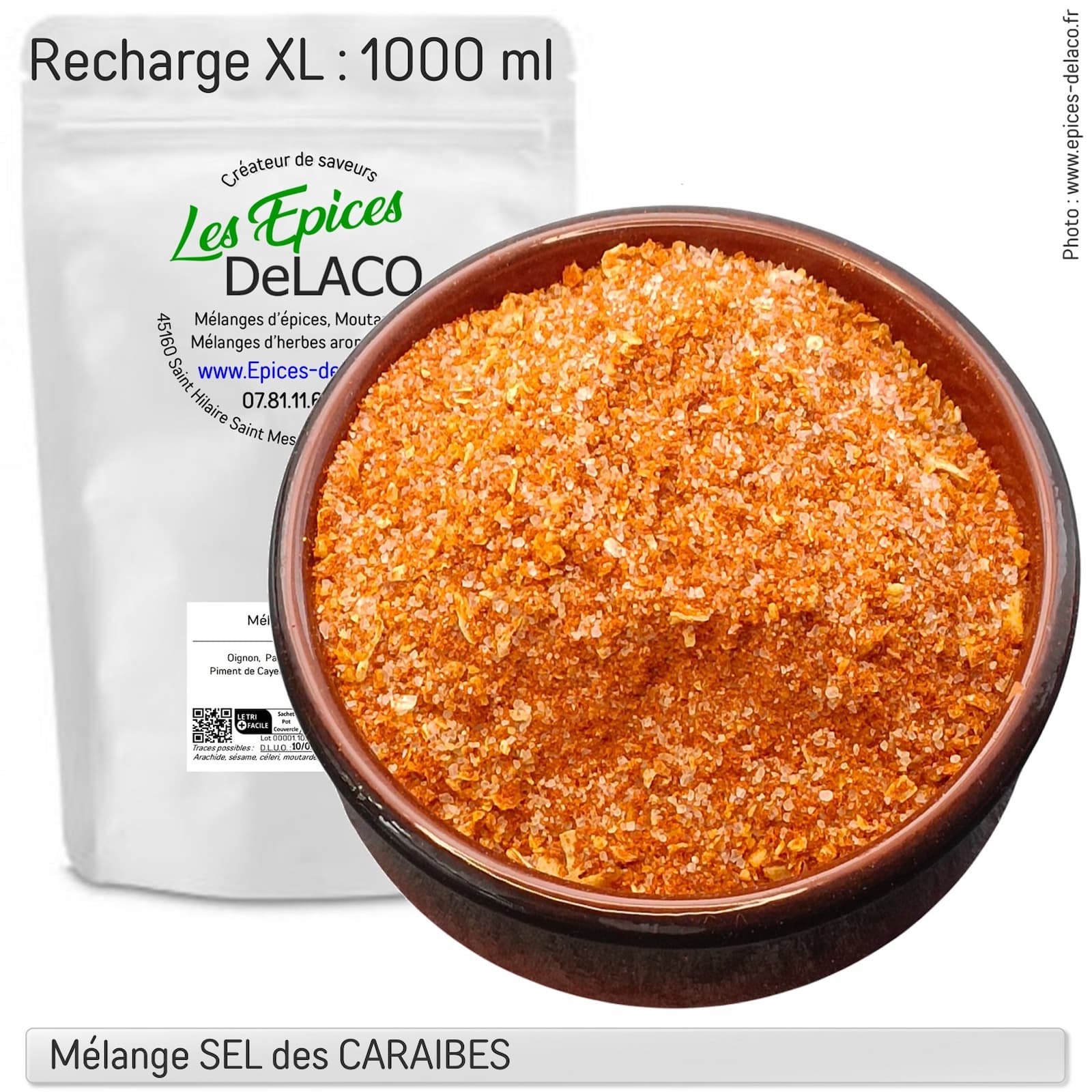 SEL des CARAIBES 660g XL ... mélange d'épices, herbes aromatiques, condiments, piments – Image 3