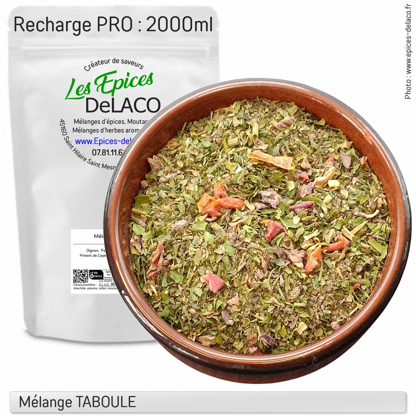 TABOULE 520g PRO ... mélange d'épices, herbes aromatiques, condiments, piments – Image 3