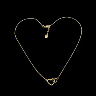 Collier en Or 18K avec pendentif en Cœur entrelacés 1,95g