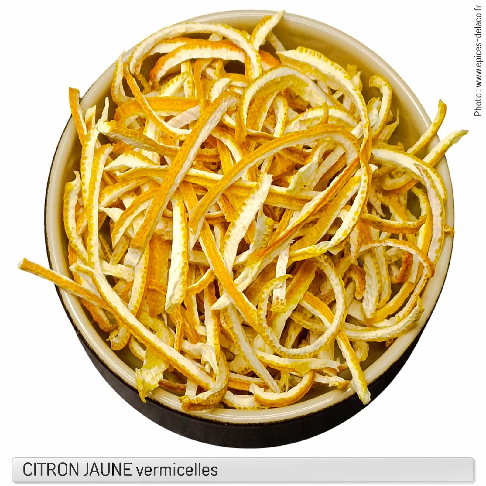 CITRON JAUNE écorce vermicelle - 80g - L...fruit sec, fruit séché – Image 2