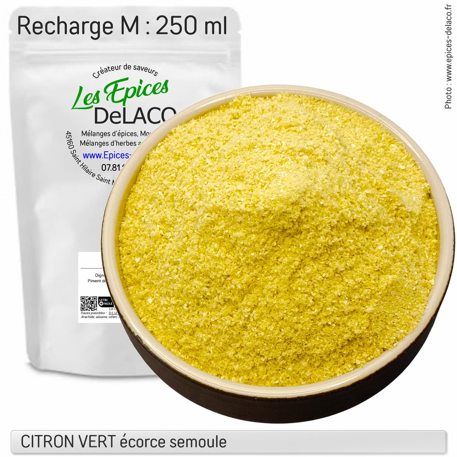 CITRON VERT écorce semoule - 100g - M...fruit sec, fruit séché – Image 3
