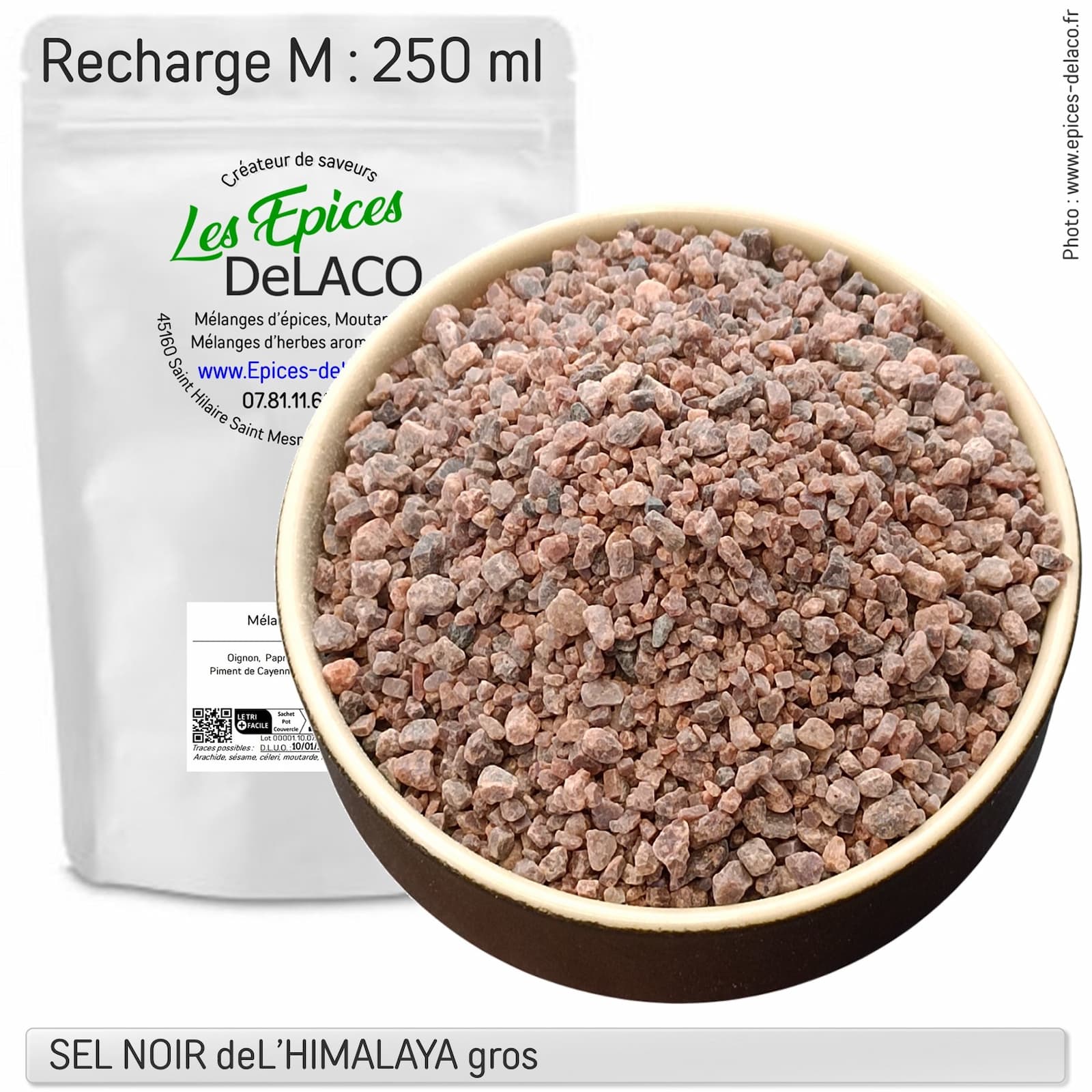 SEL NOIR de L'HIMALAYA en cristaux - 0,350gr M...sel pour assaisonnement – Image 3
