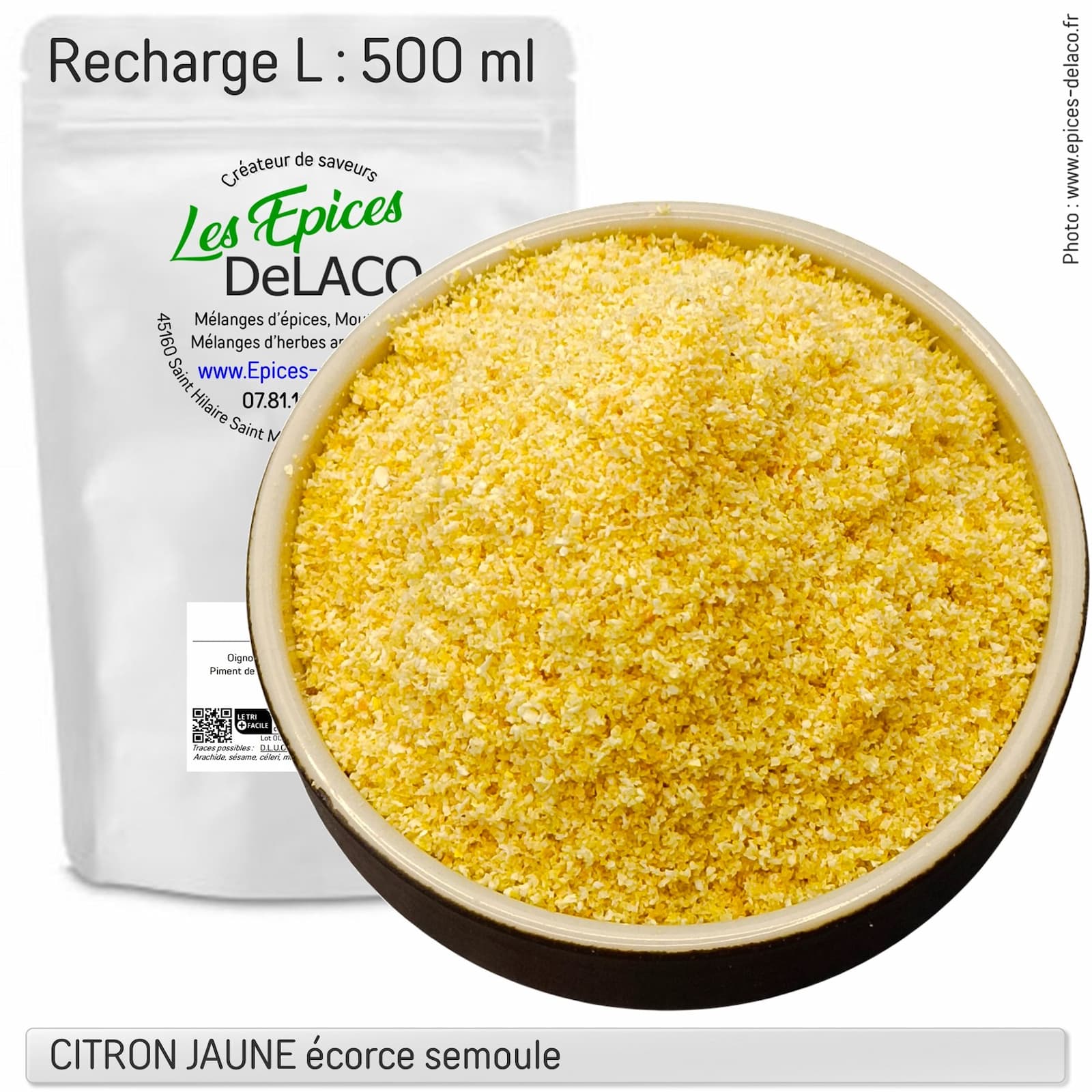 CITRON JAUNE écorce semoule - 200g - L...fruit sec, fruit séché – Image 3