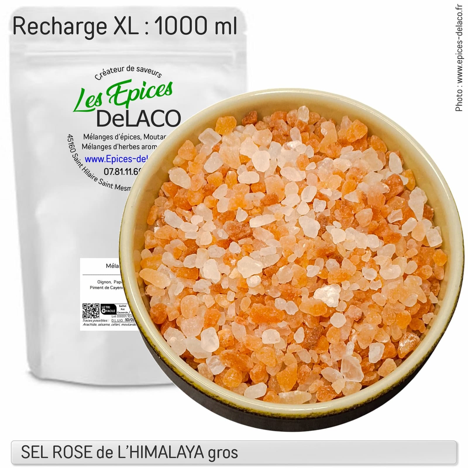 SEL ROSE de L'HIMALAYA gros - 1,000kg XL ...sel pour assaisonnement – Image 3